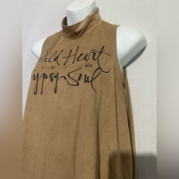 Gaze Tan Graphic Print Asymmetrical Dress Size S - Picture 2 of 4